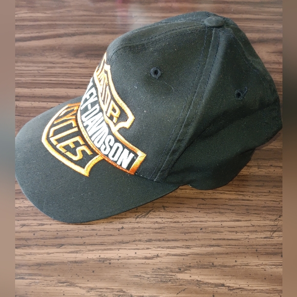 Vintage Harley-Davidson Snapback Unisex Black and Orange Cap - Picture 3 of 6